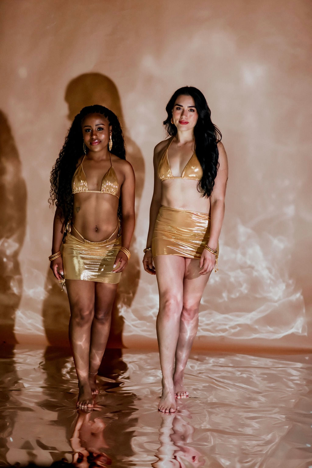 Gold Bikini w Skirt