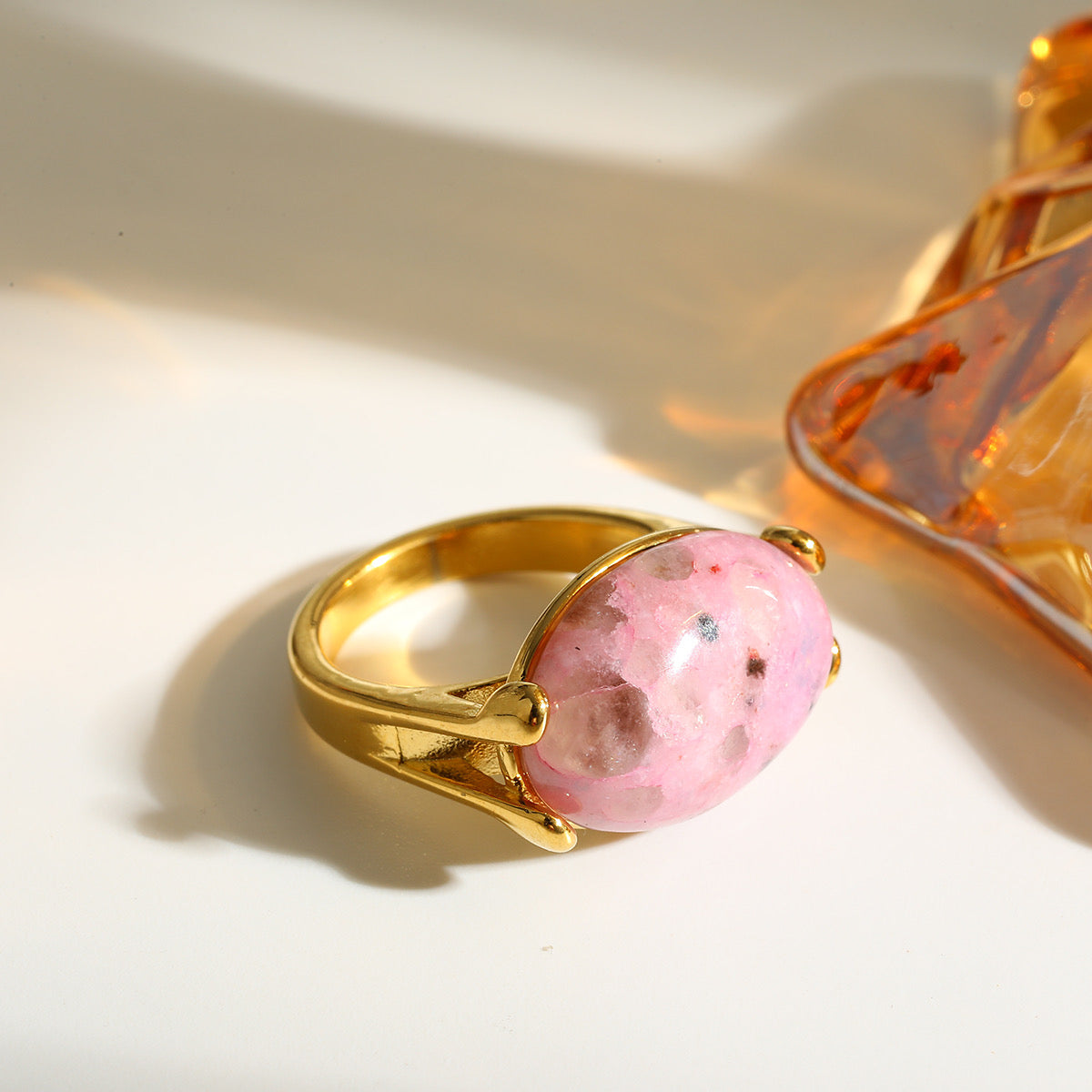 Rhodonite stone ring