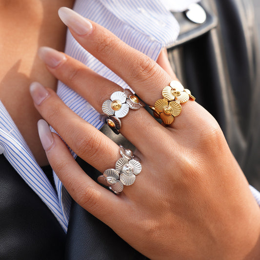 Flower ring gold