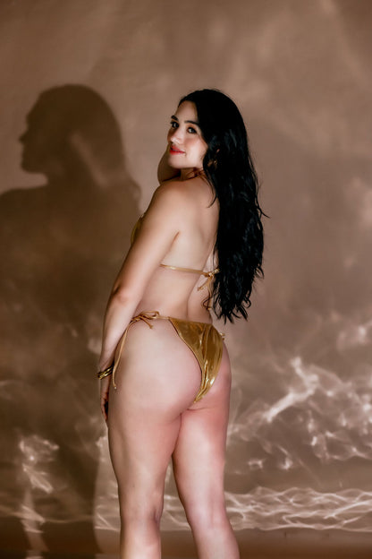 Gold Bikini w Skirt