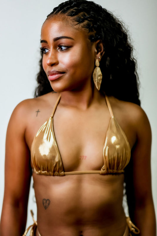 Gold Bikini w Skirt