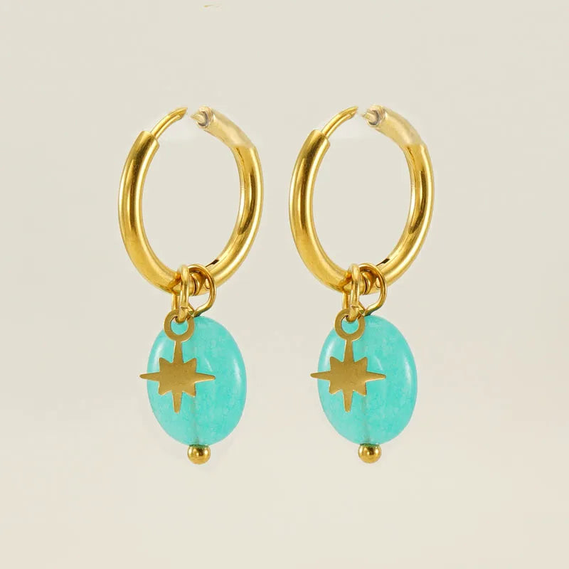 Turquoise stone w/ charm