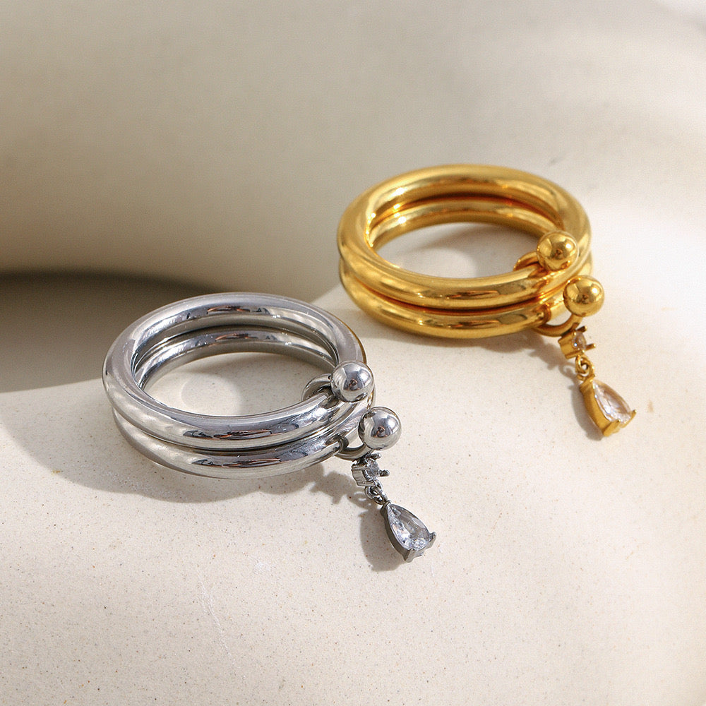 Charm duo ring (gold)