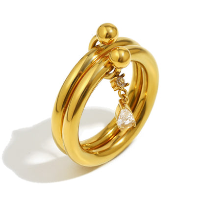 Charm duo ring (gold)