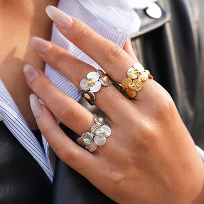 Flower ring gold